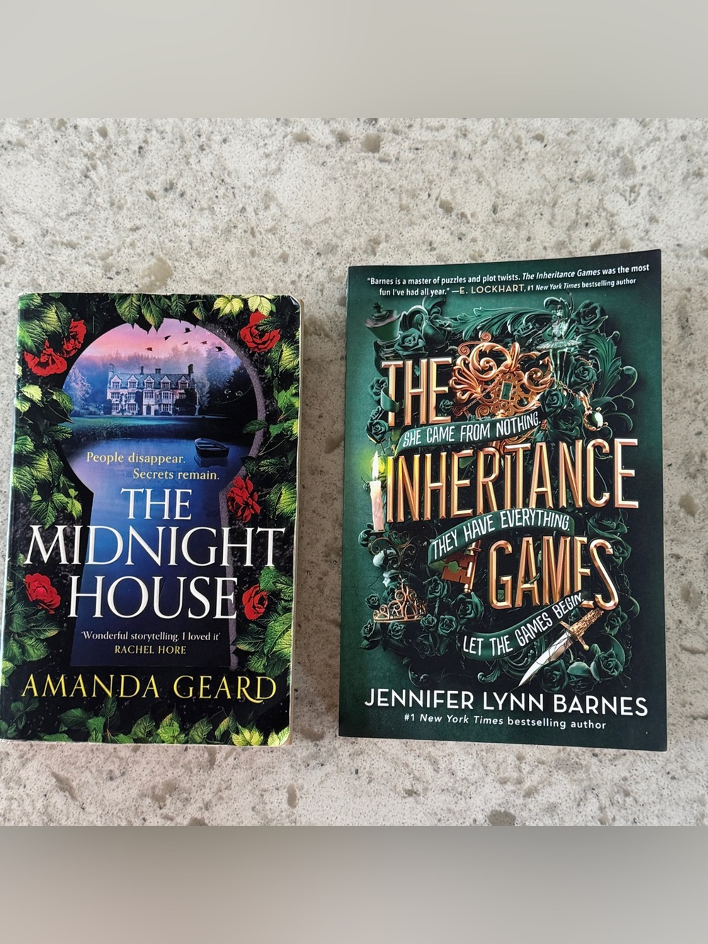 The Inheritance Games by Jennifer Lynn Barnes and The Midnight House by Amanda G